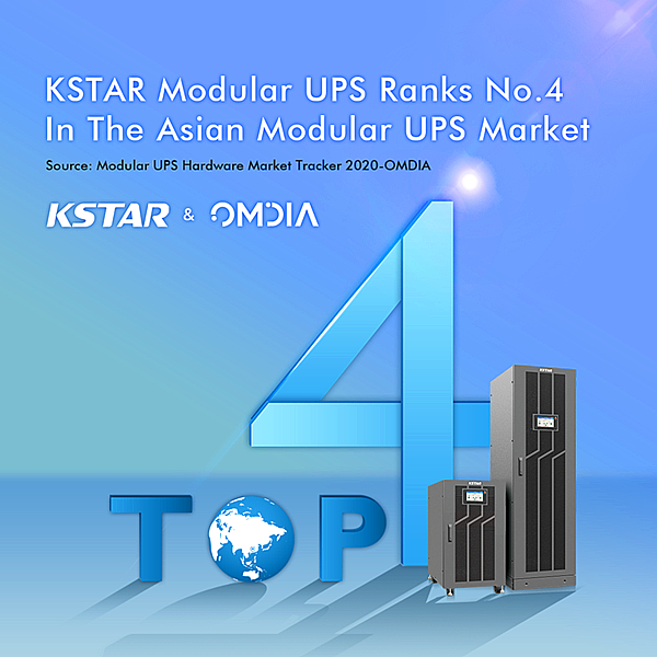Kstar is gerangschikt als de nummer 4 modulaire UPS-leverancier in Azië